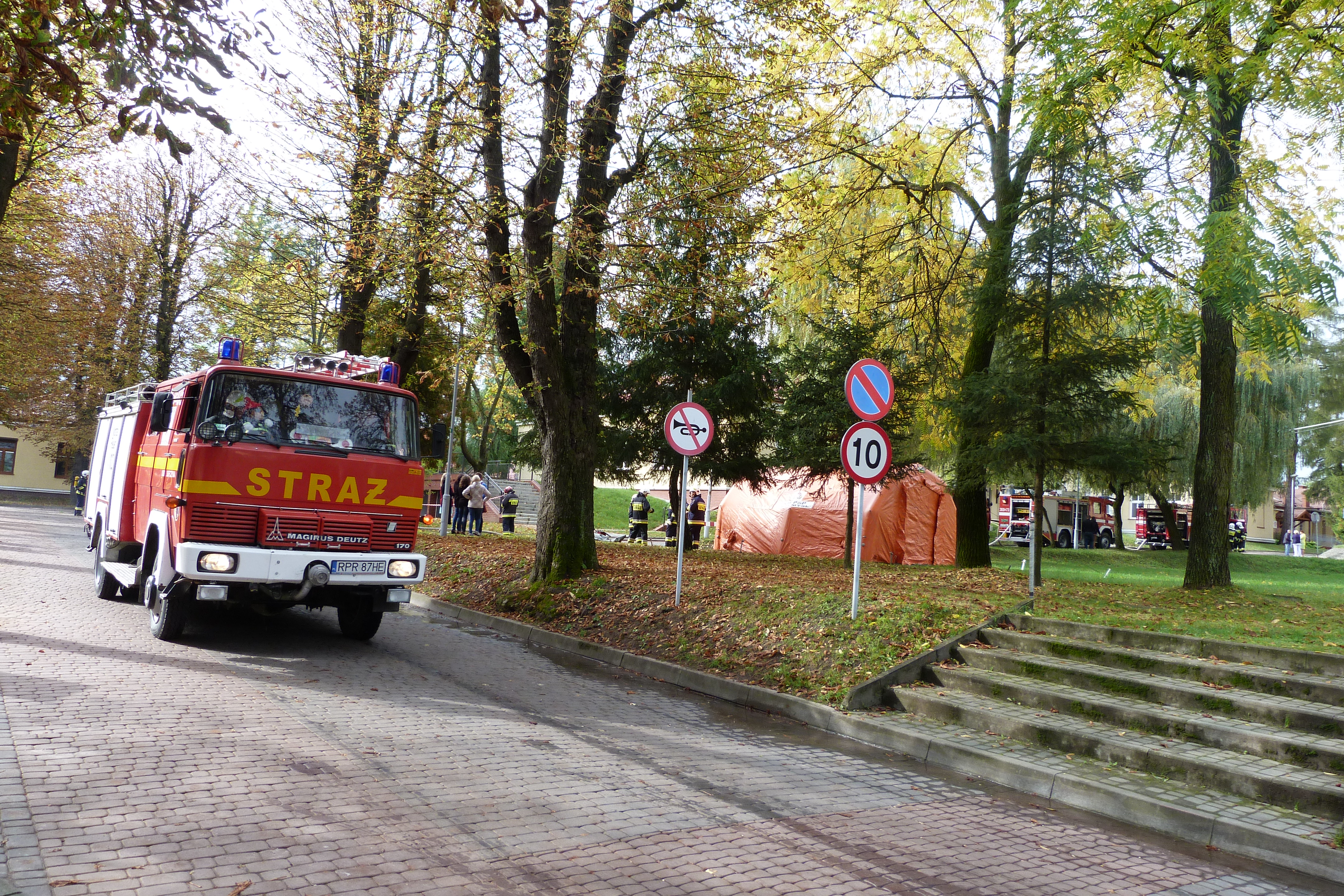 Ćwiczenia zgrywające Ochotniczych Straży Pożarnych - wóz strażacki