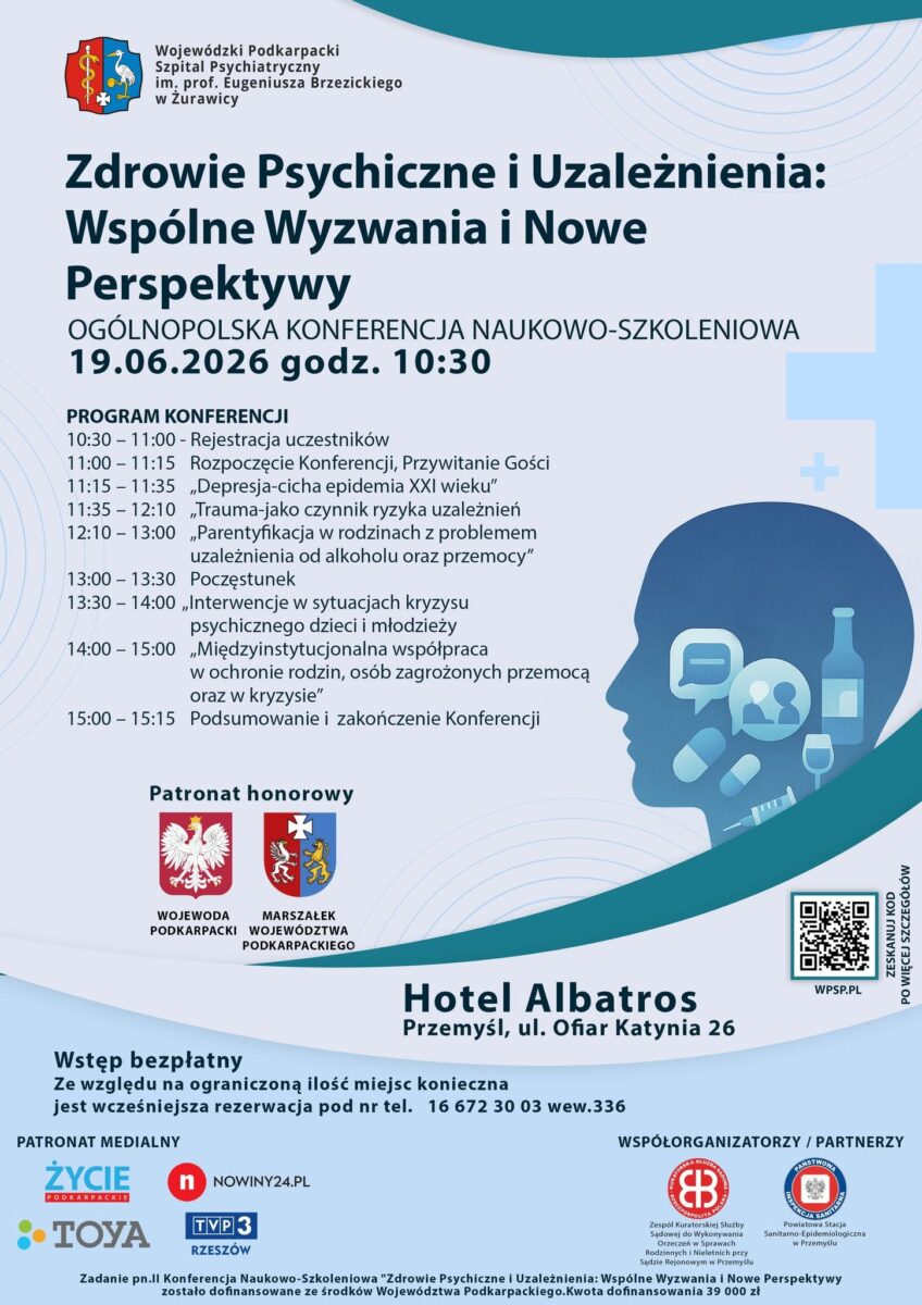 Zaproszenie na Ogólnopolską Konferencję Naukową „Zdrowie Psychiczne i Uzależnienia: Wspólne Wyzwania i Nowe Perspektywy”